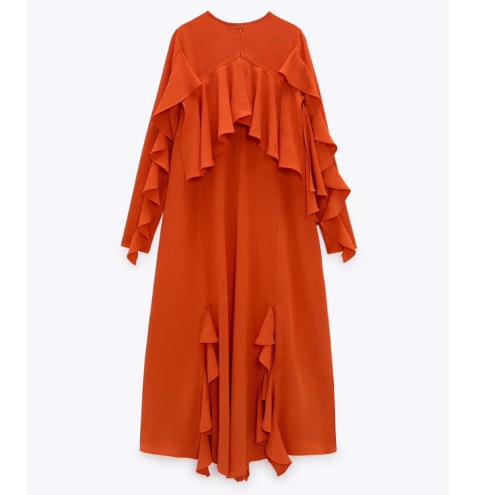 SOLD/// Zara ruffled midi dress - Picture 2 of 5